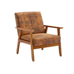 Sillón tapizado en verde / rojo / café / beige / gris claro – Asiento individual, patas de madera maciza