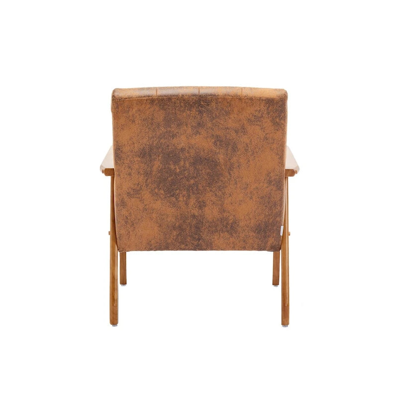 Sillón tapizado en verde / rojo / café / beige / gris claro – Asiento individual, patas de madera maciza
