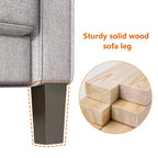 Sofá biplaza beige/gris claro con almacenamiento