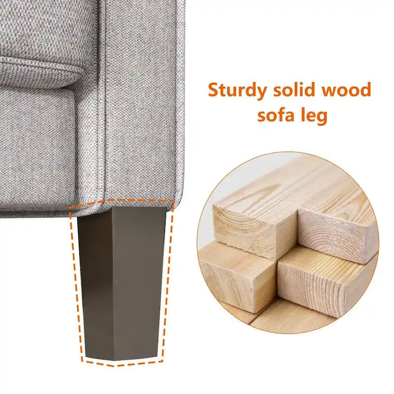 Sofá biplaza beige/gris claro con almacenamiento
