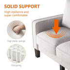 Sofá biplaza beige/gris claro con almacenamiento