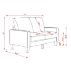 Sofá biplaza beige/gris claro con almacenamiento