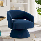 Sillón giratorio de terciopelo (amarillo/azul marino/rosa/gris oscuro) con respaldo abierto y asiento individual