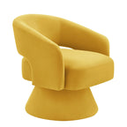 Sillón giratorio de terciopelo (amarillo/azul marino/rosa/gris oscuro) con respaldo abierto y asiento individual