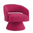 Sillón giratorio de terciopelo (amarillo/azul marino/rosa/gris oscuro) con respaldo abierto y asiento individual