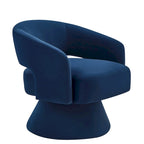 Sillón giratorio de terciopelo (amarillo/azul marino/rosa/gris oscuro) con respaldo abierto y asiento individual