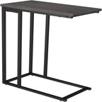 Mesa auxiliar en forma de C gris/dorado/marrón rústico – Un solo uso