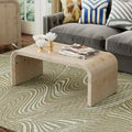 Mesa de centro Art Déco curva de madera natural lavada / negra antigua, 1 persona