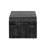 Mesa de centro Art Déco curva de madera natural lavada / negra antigua, 1 persona