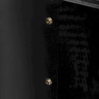 Mesa de centro Art Déco curva de madera natural lavada / negra antigua, 1 persona