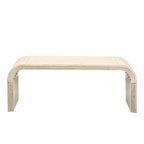 Mesa de centro Art Déco curva de madera natural lavada / negra antigua, 1 persona