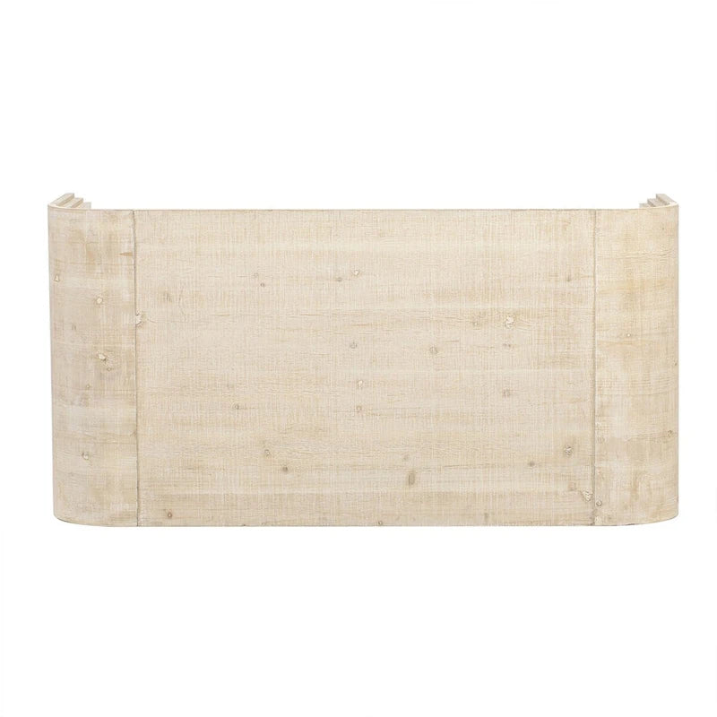 Mesa de centro Art Déco curva de madera natural lavada / negra antigua, 1 persona