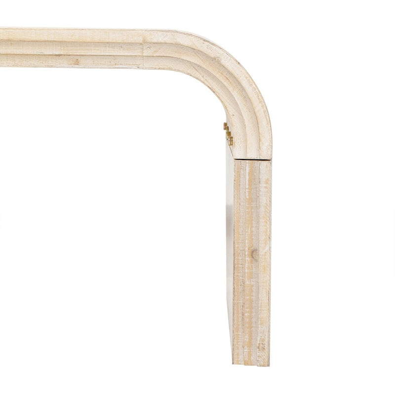Mesa de centro Art Déco curva de madera natural lavada / negra antigua, 1 persona