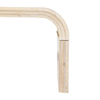 Mesa de centro Art Déco curva de madera natural lavada / negra antigua, 1 persona