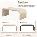 Mesa de centro Art Déco curva de madera natural lavada / negra antigua, 1 persona