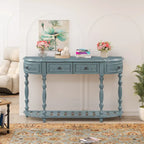 Mesa de consola minimalista azul/negro/blanco/gris, 4 cajones y 1 estante