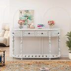 Mesa de consola minimalista azul/negro/blanco/gris, 4 cajones y 1 estante