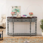 Mesa de consola minimalista azul/negro/blanco/gris, 4 cajones y 1 estante