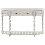 Mesa de consola minimalista azul/negro/blanco/gris, 4 cajones y 1 estante
