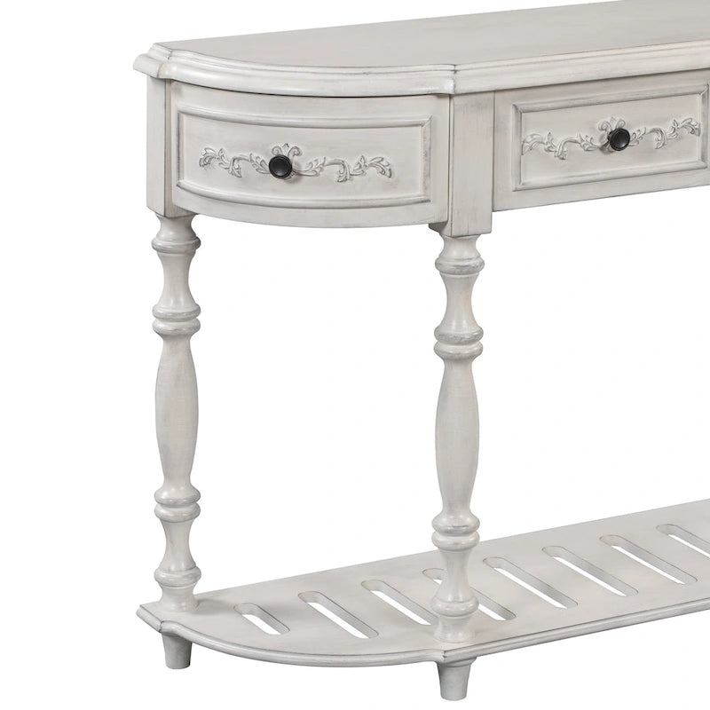 Mesa de consola minimalista azul/negro/blanco/gris, 4 cajones y 1 estante