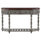 Mesa de consola minimalista azul/negro/blanco/gris, 4 cajones y 1 estante