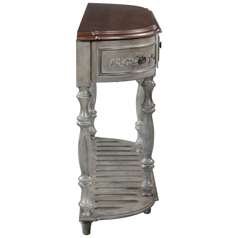 Mesa de consola minimalista azul/negro/blanco/gris, 4 cajones y 1 estante