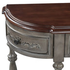 Mesa de consola minimalista azul/negro/blanco/gris, 4 cajones y 1 estante