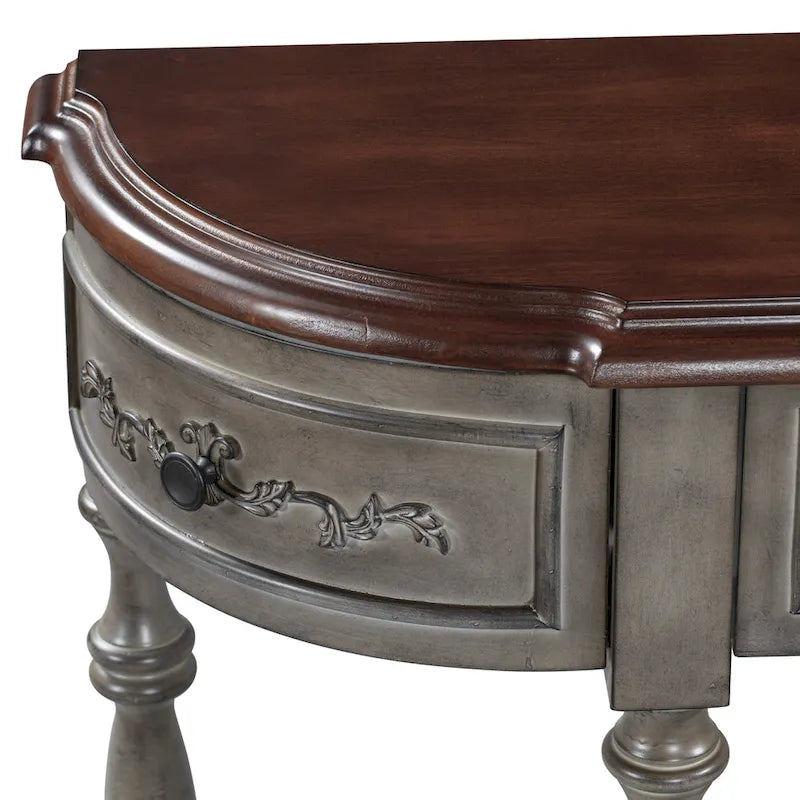 Mesa de consola minimalista azul/negro/blanco/gris, 4 cajones y 1 estante