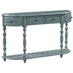 Mesa de consola minimalista azul/negro/blanco/gris, 4 cajones y 1 estante