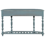 Mesa de consola minimalista azul/negro/blanco/gris, 4 cajones y 1 estante