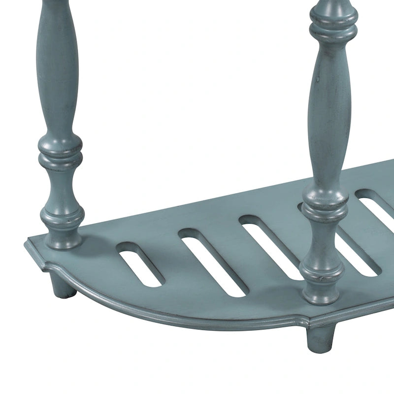 Mesa de consola minimalista azul/negro/blanco/gris, 4 cajones y 1 estante