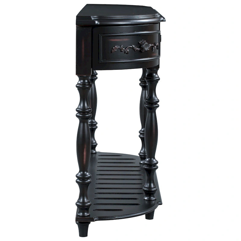 Mesa de consola minimalista azul/negro/blanco/gris, 4 cajones y 1 estante