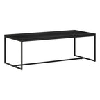Mesa de centro rectangular de 47" – Veta negra / Roble gris envejecido / Blanco aliso | Acero y MDF modernos