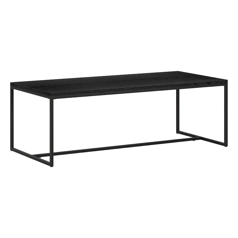 Mesa de centro rectangular de 47" – Veta negra / Roble gris envejecido / Blanco aliso | Acero y MDF modernos