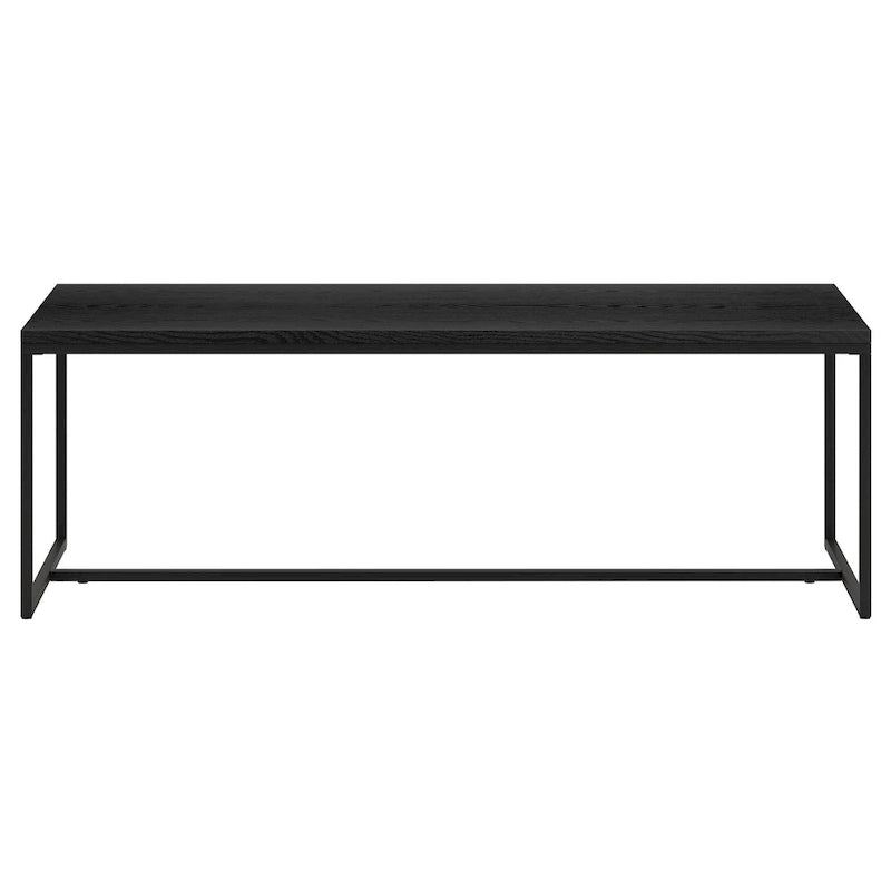 Mesa de centro rectangular de 47" – Veta negra / Roble gris envejecido / Blanco aliso | Acero y MDF modernos