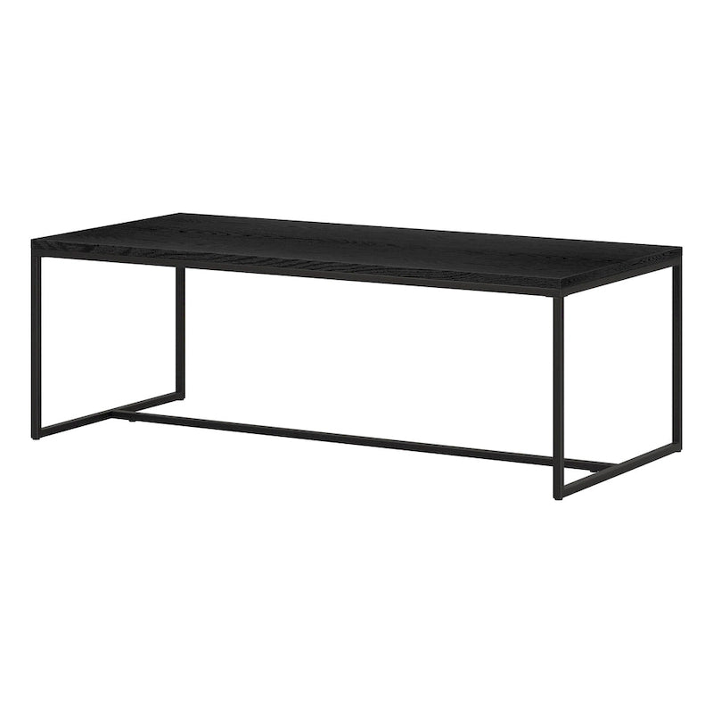 Mesa de centro rectangular de 47" – Veta negra / Roble gris envejecido / Blanco aliso | Acero y MDF modernos