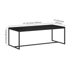 Mesa de centro rectangular de 47" – Veta negra / Roble gris envejecido / Blanco aliso | Acero y MDF modernos