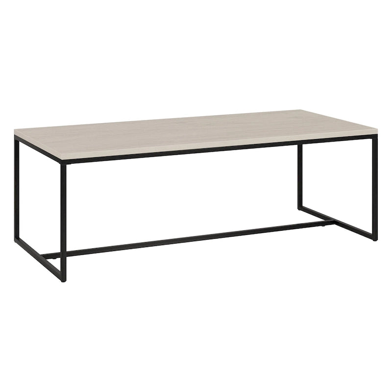 Mesa de centro rectangular de 47" – Veta negra / Roble gris envejecido / Blanco aliso | Acero y MDF modernos
