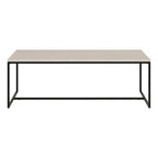 Mesa de centro rectangular de 47" – Veta negra / Roble gris envejecido / Blanco aliso | Acero y MDF modernos