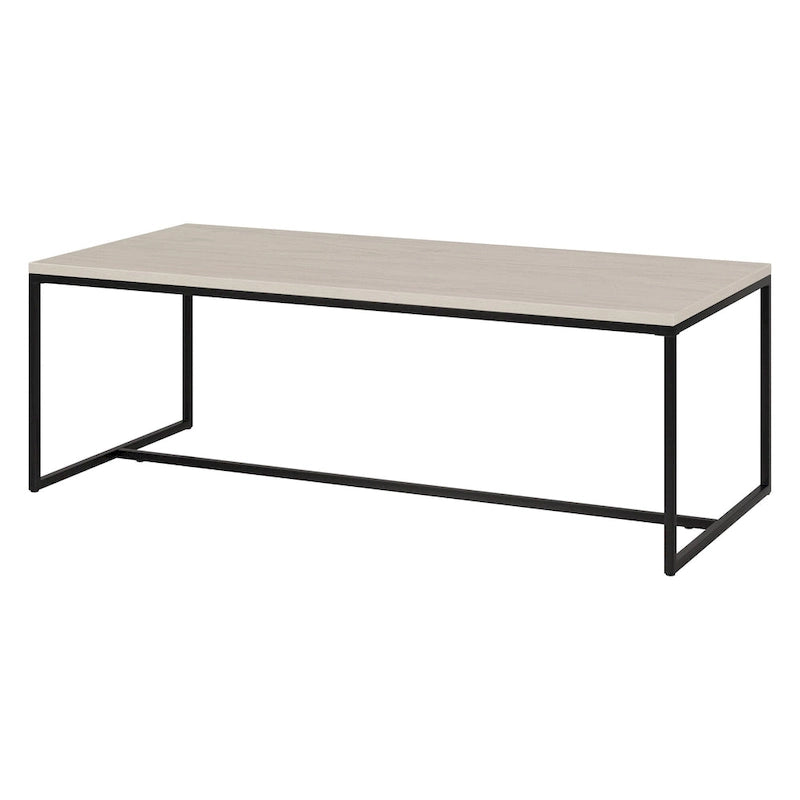 Mesa de centro rectangular de 47" – Veta negra / Roble gris envejecido / Blanco aliso | Acero y MDF modernos