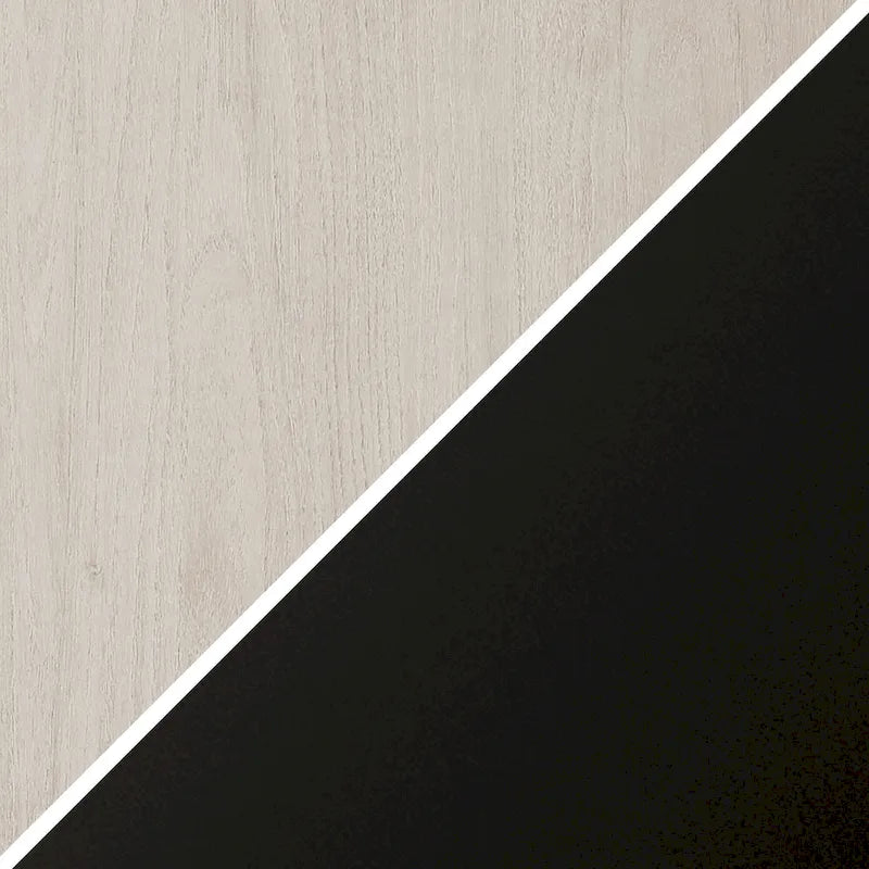 Mesa de centro rectangular de 47" – Veta negra / Roble gris envejecido / Blanco aliso | Acero y MDF modernos