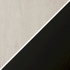 Mesa de centro rectangular de 47" – Veta negra / Roble gris envejecido / Blanco aliso | Acero y MDF modernos