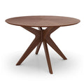 Mesa de comedor redonda de nogal / carbón / roble / tan / negro – 4 asientos