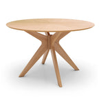 Mesa de comedor redonda de nogal / carbón / roble / tan / negro – 4 asientos