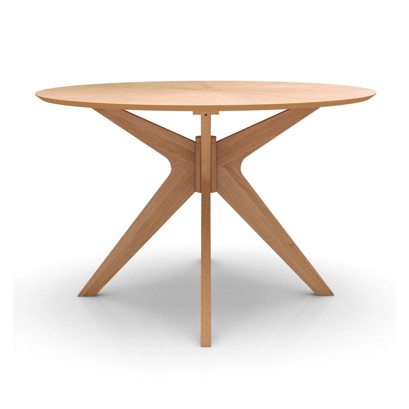 Mesa de comedor redonda de nogal / carbón / roble / tan / negro – 4 asientos