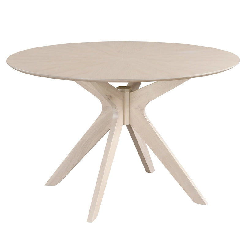 Mesa de comedor redonda de nogal / carbón / roble / tan / negro – 4 asientos