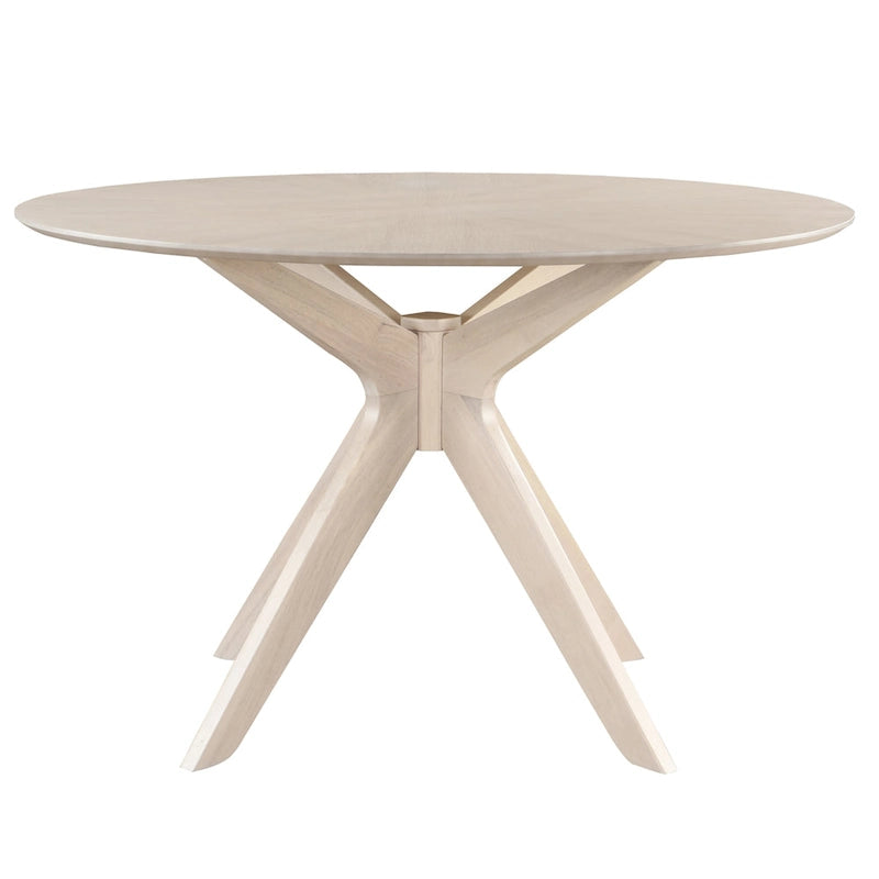Mesa de comedor redonda de nogal / carbón / roble / tan / negro – 4 asientos