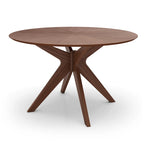 Mesa de comedor redonda de nogal / carbón / roble / tan / negro – 4 asientos