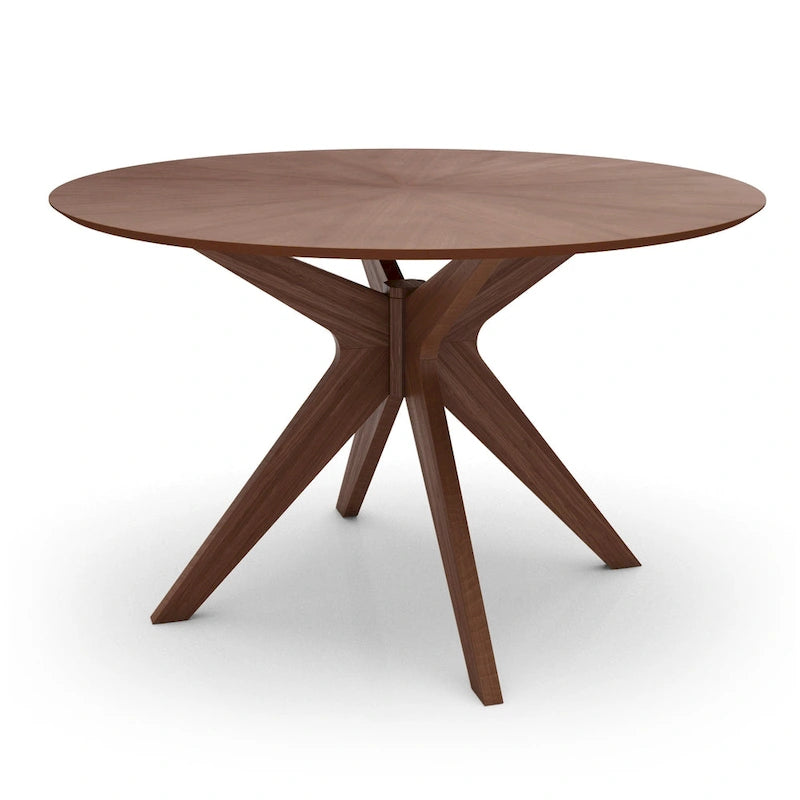 Mesa de comedor redonda de nogal / carbón / roble / tan / negro – 4 asientos