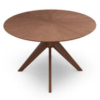 Mesa de comedor redonda de nogal / carbón / roble / tan / negro – 4 asientos